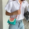 Summer Color Contrast 2023 New Fashion Network Red and Fashionable One Shoulder Trend Crossbody Bag Chain Small Square Bag - Image 3