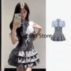 2024 Summer Fake Two Piece Striped Shirt Dress Woman Korean Fashion Y2k Mini Dress Party Outwear Short Sleeve Cake Dress Chic - Image 5