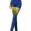 Printed Workout Running Leggins Faux Jean Leggings Slim Elastic High Waist Seamless Skinny Pencil Pants Female