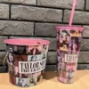 Original The Eras Tour Theme Cup Popcorn Bucket Taylors Swift Double Layer Cup Popcorn Bucket Swiftie Coffee Juice Cup - Image 2