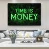 Time Is Money Cash Neon Sign Motivational Canvas Painting Posters and Prints Wall Art Pop Picture for Living Room Home Decor - Image 3