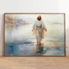 Watercolor Style Jesus Walking on Water Christian Jesus Portrait Art Posters Canvas Painting Wall Prints Picture Room Home Decor - Image 2