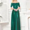 Lucyinlove Elegant Off Shoulder Sequin Evening Dress Long Luxury 2024 Women Mermaid Dress Spaghetti Satin Party Cocktail Dress