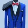 2023 Fashion New Men Business 3 Pcs Suits Set Coat Trousers / Male Slim Wedding Groomsmen Color block Blazers Jacket Pants Vest