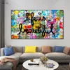 Canvas Wall Art ,life Is Beautiful Graffiti Art Canvas Posters and Prints Motivational Street Pop Art Mural Picture Home Decor - Image 5