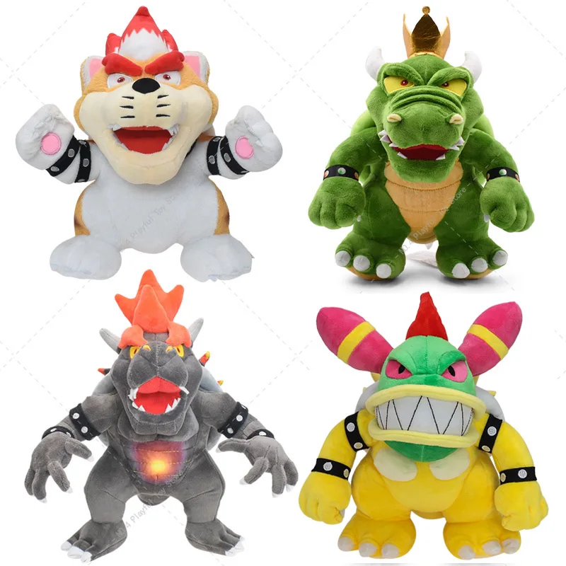 Mario Plush Toy Fury Bowser Green Bowser Meowser Cat Bowser Female Bowser Soft Stuffed Plush Dolls for Children Christmas Gift