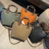 Hifashion Genuine Leather Bucket Tote Bags For Women 2024 Trend Designer Ladies Shoulder Crossbody Bags Cowhide Ladies Handbags - Image 5