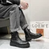 Mens Fashion Boots Fashion Designer Winter Boot Formal Dress Shoes for Men Leather Punk Ankle Boots Warm Platform Adulto Shoes - Image 4