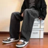 2024 New Men's Casual Long Jeans Korean Trendy Brand Loose Straight Leg Denim Pants Hip Hop Solid Color Trousers Streetwear - Image 5