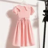 Girls' Dress Summer 2024 New lapel style Big child skirt Children's summer dress Princess skirt Summer - Image 4