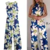 TRAF Off Shoulder Long Jumpsuits Woman 2024 Summer Women Flower Print Sleeveless Jumpsuit Woman Streetwear Romper