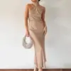 2024 Summer New French Hanging Neck Sleeveless Evening Dress For Women Sexy Backless Slim Fit Fishtail Skirt Elegant Prom Gowns