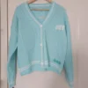 Taylor New Blue Cardigan For Women's Autumn And Winter Bird Embroidery Special Knit Cardigan Slouchy Style Vintage Swift Sweater - Image 4