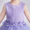 Girls' Dresses New In Weddings Party Flower Children Evening Elegant Lilac Dress 3 5 7 To 11 12 Years Baby Girly Clothes Costume - Image 6