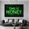 Time Is Money Cash Neon Sign Motivational Canvas Painting Posters and Prints Wall Art Pop Picture for Living Room Home Decor - Image 4