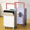 Suitcase Wide Lever Carrying Case Front Opening Computer Layer with Cup Holder USB Port Zipper Silent Swivel Wheel Luggage - Image 2