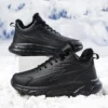 Black Leather Shoes for Men Size 48 Height Increasing Winter Fashion Sneakers Plus Fur Warm Outdoor Cotton Casual Shoes Men Shoe - Image 4