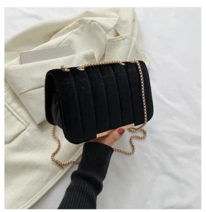 Velvet Bags Small Square Crossbody Bags Women's Handbags Chain Shoulder Messenger Bags 2023 Spring Fashion - Image 5