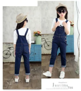 New Kids Denim Overalls for Teenagers Spring Jeans Dungarees Girls Pocket Jumpsuit Children Boys Pants For Age 5 7 9 11 13 Years - Image 4
