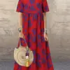 2023 ZANZEA Women Dress Summer Long Maxi Dresses Short Sleeve Casual Floral Printed Vestido O Neck Holiday Kaftan Baggy Sundress