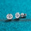 KNOBSPIN 1ct D Color Moissanite Earring 925 Sterling Sliver Plated White Gold Ear Stud Wedding Engagement Earrings For Women - Image 2