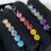 DJMAX 0.5-2ct Colorful Moissanite Diamond Stud Earrings for Women Orginal 925 Sterling Silver Sparkling Moissanite Studs 2024 - Image 3