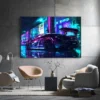 Future Sci-Fi Cyberpunk Art Poster Night City Street Scenery Canvas Painting Sports Car Wall Art Picture for Home Room Decor - Image 3