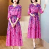 Mini Casual Summer Women Dress 2024 O-Neck Vintage Mulberry Silk Short Sleeve Korean Fashion Elegant Festa Luxo Prom Dresses - Image 2