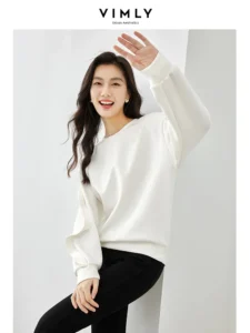 VIMLY Women's Pullover Sweatshirt 2023 Autumn O-neck Loose Lazy Style Korean Fashion Casual Long Sleeve Top Female Clothes M3253 - Image 3