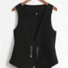 Aelegantmis Y2K Business Slim Women Vest Office Work Casual Waistcoat Black Coat Formal Uniforms