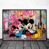 Disney Luxury Art Mickey Mouse And Donald Duck Fashion Graffiti Wall Art Poster Painting On Canvas Prints Banksy Decor Pictures - Image 5
