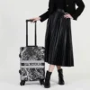 New PVC leather travel luggage Women fashion rolling luggage Men luxury trolley suitcase Aluminum frame boarding password box - Image 2