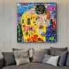 Graffiti Klok Meng Street Art Canvas Prints Abstract Karakter Muurschildering Woonkamer Home Decor Schilderen Poster: - Image 4