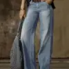 Denim Women's Pants New Pants for Women 2023 Summer Retro Fashion Casual Straight Leg Wide Leg Women's Popular Jeans Streetwear