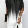 Elegant Women's Dresses 2024 Summer Fashion Round Neck Loose Bat Sleeve Office Lady Party Dress Y2K S-XXL
