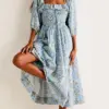 GypsyLady Floral Chic Boho Maxi Dress Backless Half Sleeve Ruffles Party Sexy Holiday Women Ladies Dresses Robe Vestidos New