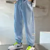 Boys' pants summer thin style 2024 new children's clothing pants for big children 6-14yearstrendy baby boy jeans
