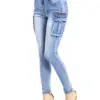 catonATOZ 2237 Women Spring 2023 Fashion Cargo Pants Summer Female Zipper Pocket Stretch Slim Jeans Skinny Denim Tousers