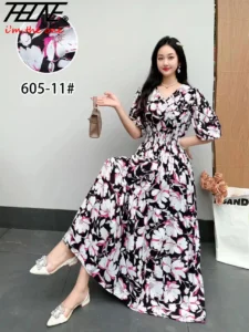 Dresses for Women Robe Indian Korean Bohemian Floral Cotton Beach Chinese Style Casual Vintage Dress V-Neck Vestidos De Mujer - Image 4