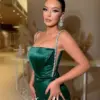 Lucy Evening Dress Satin Ball Gown Green Grace Shiny Decoration Mermaid Sharon Happy Dresses Elegant Party Women Luxury New