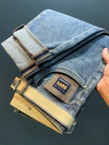 High End Light Luxury Jeans For Men New Fashion Trend Washed Slightly Loose Straight Fit Casual Cotton Blue Street Denim Pant - Image 4