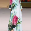 Spring Women's Sundress Bohemian Floral Long Dress ZANZEA 2023 Casual Long Sleeve Party Holiday Vestidos Kaftan Robe Dresses
