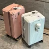 Large Capacity Travel Luggage Aluminum frame Suitcase pull rod Case 24/28/32 " with Cup Holder Travel Case Combination box - Image 2