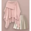 Xgoth Women Skirt Set Korean Fashion Lazy Loose Knit Sweater Pleated Mini Skirts Preppy Spring Sweet Female Outfits - Image 4
