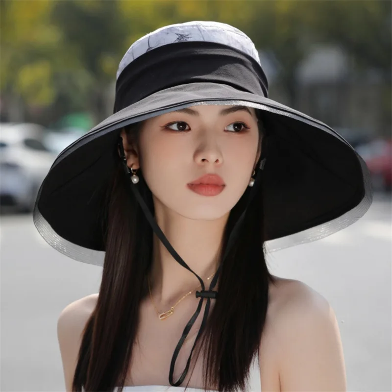 Summer Fisherman's Hat Which Can Be Folded Large Brim Flower Sunshade Hat With Sun And UV Protection And Fashionable Beach Sun