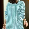 Spring Autumn Striped Stylish Letter Embroidery Blouse Korean Loose Women's Clothing Commute Single-breasted Lapel Midi Shirt - Image 6