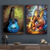 Graffiti Violin African Jazz Trumpet Poster Violin And Guitar Pop Canvas Painting HD Print Abstract Wall Art For Room Home Decor - Image 4