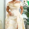 Evening Party Dresses Women 2024 New Summer Slit Long African Formal Dresses Fashion One-shoulder High Waist Ankara Dress - Image 2