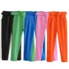 TRAF Orange Pencil Pants Women Black High Waisted Woman Trousers Autumn Office Wear Pants for Women Belt Casual Women's Pants