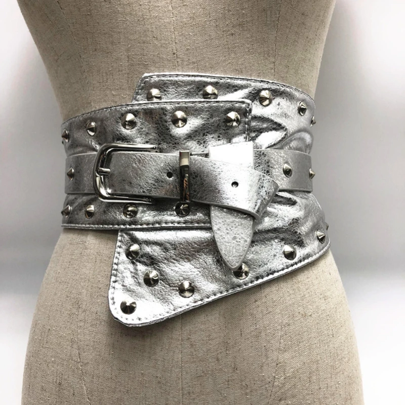 Luxury Ladies Wide Belt Elastic Vintage Buckle Leather Wide Fashion Wild Pin Buckle Women's Belt Waist Seal Belt Dress Belt